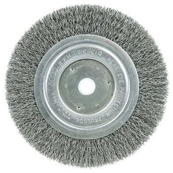 Weiler 01125 Wheel Brush - 6 in Dia - Crimped Steel Bristle