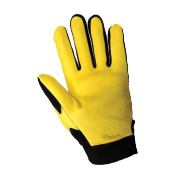Global Glove Thunder Glove SG7700IN Black/Yellow Large Deerskin Leather/Rubber/Spandex Mechanic's Gloves - SG7700IN/LG