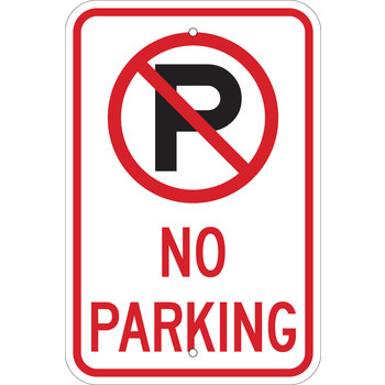 Picture of Brady B-959 Aluminum Rectangle White English Parking Restriction, Permission & Information Sign part number 103739 (Main product image)