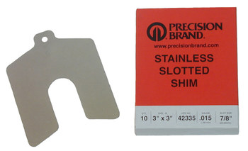Precision Brand E 42655 Slotted Shim, 300 Series Stainless Precision Brand E 42655 Slotted Shim, 300 Series Stainless