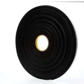 3M 4508 Black Single Sided Foam Tape - 1/2 in Width x 36 yd Length - 1/8 in Thick - 03312