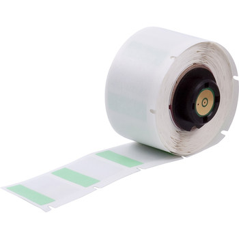 Picture of Brady Clear / Green Self-Extinguishing, Self-Laminating Vinyl Thermal Transfer PTL-19-427-GR Die-Cut Thermal Transfer Printer Label Roll (Main product image)