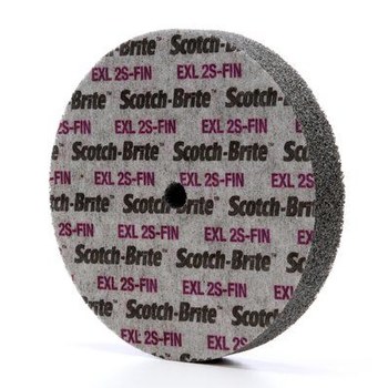 3M Scotch-Brite XL-UW Unitized Silicon Carbide Soft Deburring Wheel - Fine Grade - Arbor Attachment - 6 in Diameter - 1/2 in Center Hole - 1 in Thickness - 13742