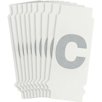 Picture of Brady Quik-Lite White Reflective Outdoor 9703-C Letter Label (Main product image)