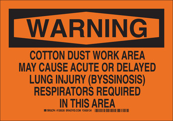 Picture of Brady B-302 Polyester Rectangle Orange English Hazardous Material Sign part number 126533 (Main product image)