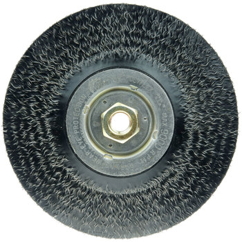 Weiler Polyflex 35216 Wheel Brush - 7 in Dia - Encapsulated Knotted Steel Bristle