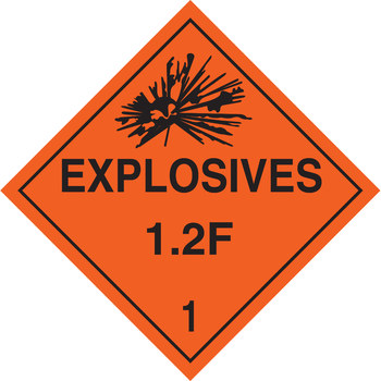Picture of Brady B-101 Polycoated Tagstock Square Orange English Truck Placards Sign part number 63383 (Main product image)