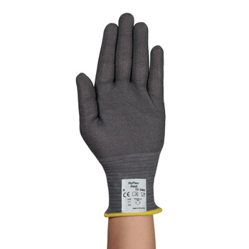 Ansell HyFlex 11580VP Grey 12 Work Gloves - Automotive, Machinery and Equipment, Metal fabrication, Aerospace, Food processing and handling Grade - A6 Cut Resistance - Uncoated - 11580VP120
