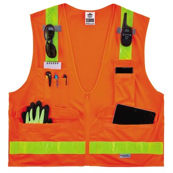 Ergodyne Glowear High-Visibility Vest 8250ZHG 21435 - Size Large/XL - High-Visibility Orange