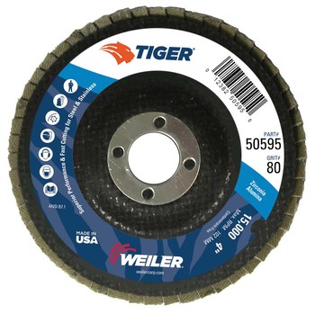 Weiler Tiger Type 29 Flap Disc 50595 - Zirconium - 4 in - 80 - Medium