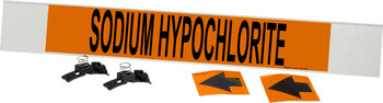 Picture of Brady Black on Orange Polyester High Visibility, Laminated 5848-HPHV Strap-On Pipe Marker (Main product image)