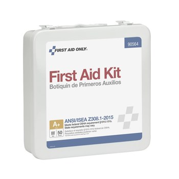 First Aid Only First Aid Kit - 2.63 in Width - 9.5 in Length - 9 in Height - Metal Case Construction - 092265-90564