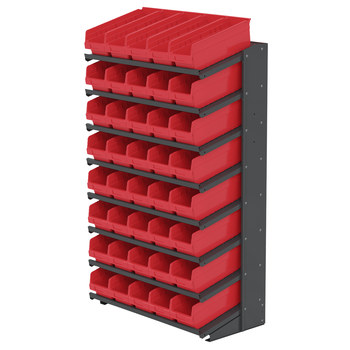 Picture of Akro-Mils APRS18098 APRS 900 lb Red Gray Powder Coated Steel 16 ga Single Sided Fixed Rack (Main product image)
