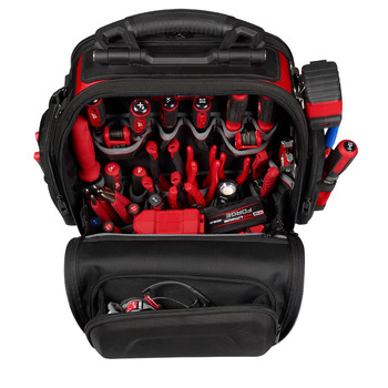 Milwaukee PACKOUT Black/Red Polyester Structured Backpack - 9.5 in Length - 18 in Wide - 48-22-8303