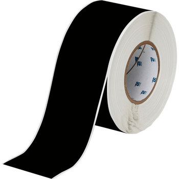 Brady THT-21-8591-BK Die-Cut Printer Label Roll - 3 in x 3 in - Polyester - Black - B-8591 - 58823