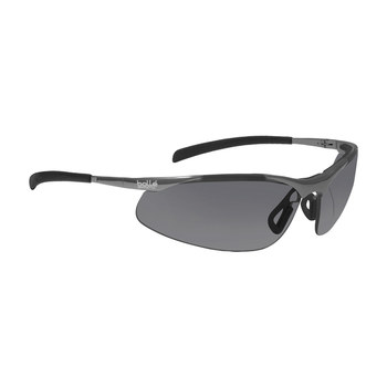 Bolle Safety Contour Metal Standard Safety Glasses 253 CM 40050 Polycarbonate Black Lens Polycarbonate Silver Metal Frame RSHughes