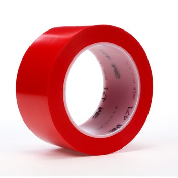 3M 471 Red Marking Tape - 3 in Width x 36 yd Length - 5.2 mil Thick - 06469