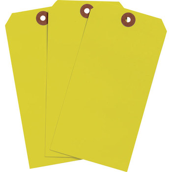 Picture of Brady Fluorescent Yellow Rectangle Cardstock 102078 Blank Tag (Main product image)