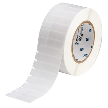 Picture of Brady Clear / White Self-Extinguishing, Self-Laminating Vinyl Thermal Transfer THT-127-427-3 Die-Cut Thermal Transfer Printer Label Roll (Main product image)