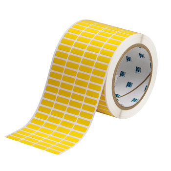 Picture of Brady Yellow Self-Extinguishing Polyimide Thermal Transfer THT-1-472-10-YL Die-Cut Thermal Transfer Printer Label Roll (Main product image)