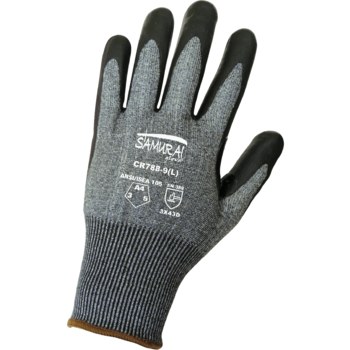 Global Glove Samurai Glove Tuffalene CR788 Salt & Pepper Large Cut-Resistant Gloves - ANSI A4 Cut Resistance - Nitrile Palm & Fingers Coating