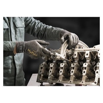 Ansell HyFlex 11-937 Anthracite Gray 9 Cut Resistant Gloves - ANSI A2 Cut Resistance - Nitrile Foam Both Sides, 3/4 Back Coating - 11-937-9