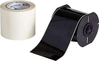 Picture of Brady ToughStripe Gloss Black Indoor Polyester Thermal Transfer B30C-4000-483BK-KT Printable Floor Marking Tape with Overlaminate (Main product image)