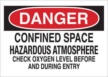 Picture of Brady B-120 Fiberglass Reinforced Polyester Rectangle White English Confined Space Sign part number 122811 (Main product image)
