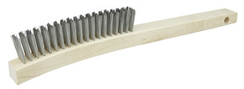 Weiler Stainless Steel Hand Wire Brush - 2.3 in Width x 13.7 in Length - 0.012 in Bristle Diameter - 44057