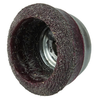 Weiler Polyflex Steel Cup Brush - Threaded Arbor Attachment - 3-1/2 in Diameter - 5/8 in-11 UNC Center Hole - 0.014 in Bristle Diameter - 35406