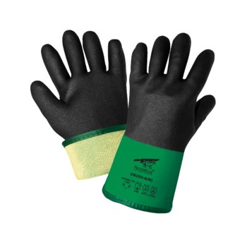 Global Glove Samurai Glove Aralene CR292 Black/Green Large Chemical-Resistant Gloves - 12 in Length - 15 gauge Thick - CR292/LG