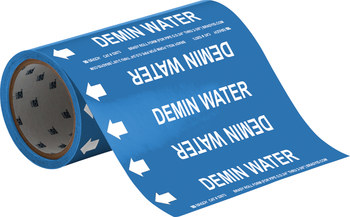 Picture of Brady White on Blue Vinyl 52673 Self-Adhesive Pipe Marker (Main product image)