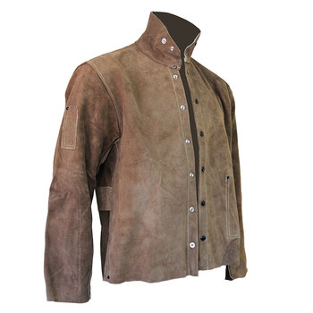 Picture of Chicago Protective Apparel Brown Large Leather Heat-Resistant Jacket (Main product image)