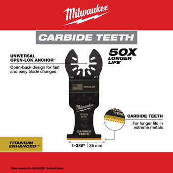 Milwaukee OPEN-LOK End Cut Oscillating Blade 49-25-1505 - Carbide