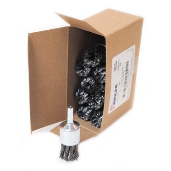 Weiler Steel Cup Brush - Unthreaded Stem Attachment - 3/4 in Diameter - 0.020 in Bristle Diameter - 10026