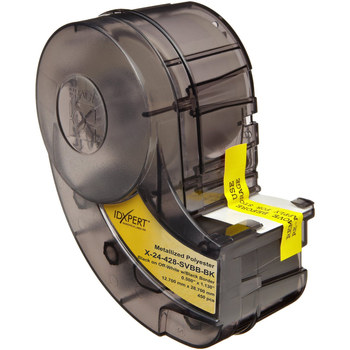 Picture of Brady Black on Off-White Polyester Thermal Transfer X-24-428-SVBB-BK Die-Cut Thermal Transfer Printer Cartridge (Main product image)