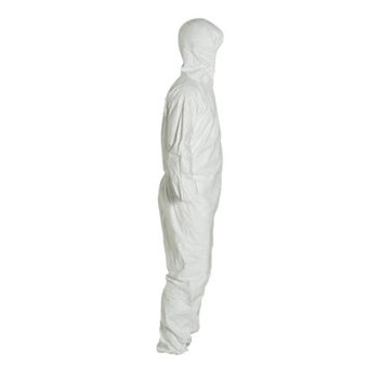 Dupont Chemical-Resistant Coveralls TY127S WH TY127SWHMD0025PI - Size Medium - White