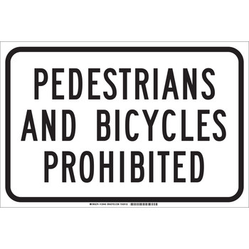 Picture of Brady B-302 Polyester Rectangle White English Pedestrian & Crosswalk Sign part number 129440 (Main product image)