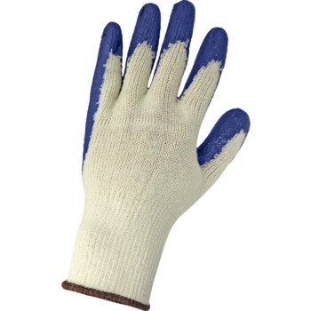 Global Glove S966 Blue Knit Work Glove - Latex Palm Only Coating - S966-T