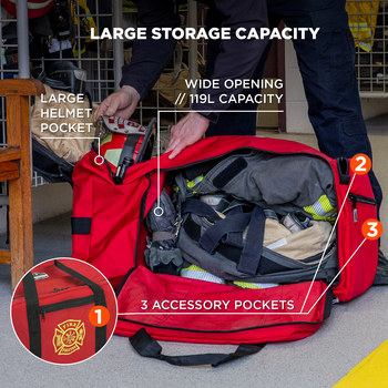 Ergodyne Arsenal GB5005 Red Nylon/Polyurethane Protective Duffel Bag - 21 in Width - 16 in Length - 15 in Height - 720476-13005