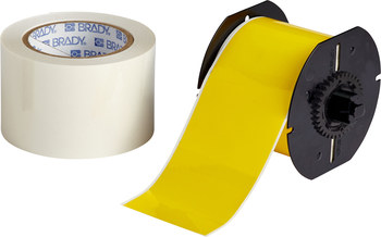 Picture of Brady ToughStripe Gloss Yellow Indoor Polyester Thermal Transfer B30C-3000-483YL-KT Printable Floor Marking Tape with Overlaminate (Main product image)