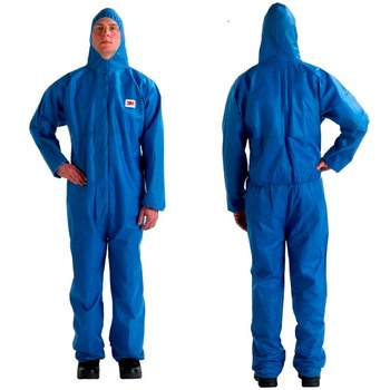 3M 4515 Blue Medium SMS Polypropylene Disposable General Purpose & Work Coveralls - Fits 36 to 39 in Chest - 046719-46726