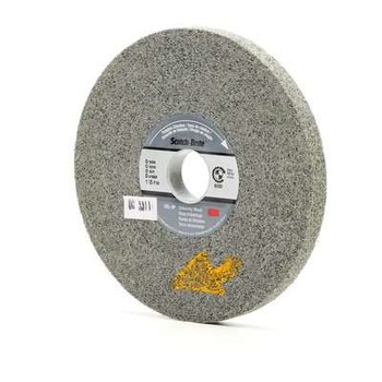 3M Scotch-Brite XP-WL Convolute Silicon Carbide Hard Deburring Wheel - Fine Grade - Arbor Attachment - 6 in Diameter - 1 in Center Hole - 1/2 in Thickness - 60452