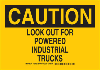 Picture of Brady B-555 Aluminum Rectangle English Truck & Forklift Warehouse Traffic Sign part number 129504 (Main product image)