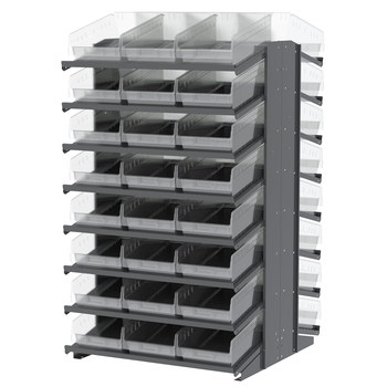 Picture of Akro-Mils APRD18018SC 1800 lbs Clear Gray Powder Coated Steel 16 ga Double Sided Fixed Rack (Main product image)