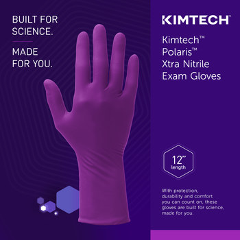 Ansell Kimtech Xtra Dark Magenta Large Exam Gloves - 12 in Length - Textured Fingers Finish - 5.9 mil Thick - 62763
