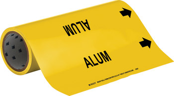 Picture of Brady Black on Yellow Vinyl 15501 Self-Adhesive Pipe Marker (Main product image)