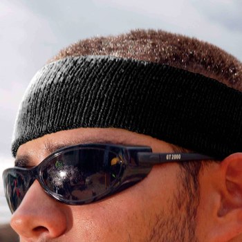 Ergodyne Chill-Its 6550 Black Cotton/Terry Cloth Stand Alone Sweatband - 720476-12452