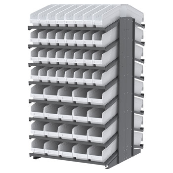 Picture of Akro-Mils APRD18AST00 1800 lb White Gray Powder Coated Steel 16 ga Double Sided Fixed Rack (Main product image)