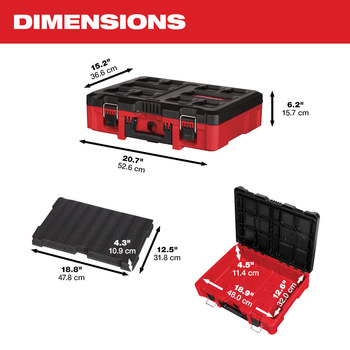 Milwaukee PACKOUT Red/Black Tool Case - 20.59 in Length - 14.84 in Wide - 48-22-8450